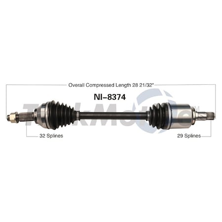 Surtrack Axle Cv Axle Shaft, Ni-8374 NI-8374